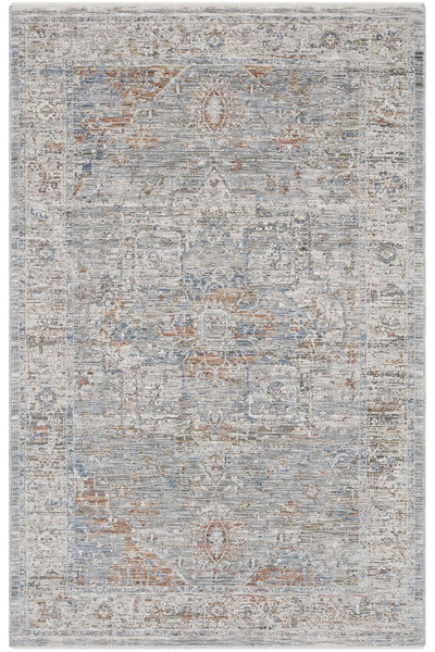 Cool Halı Prime Beige Blue Classic Round Rug – Soft Ethnic Patterned Vintage Carpet for Living Room