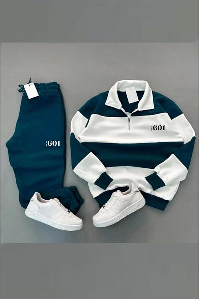 NO 601 Σετ φόρμας Unisex Petrol Piece Stand Collar 601 με στάμπα βενζίνης