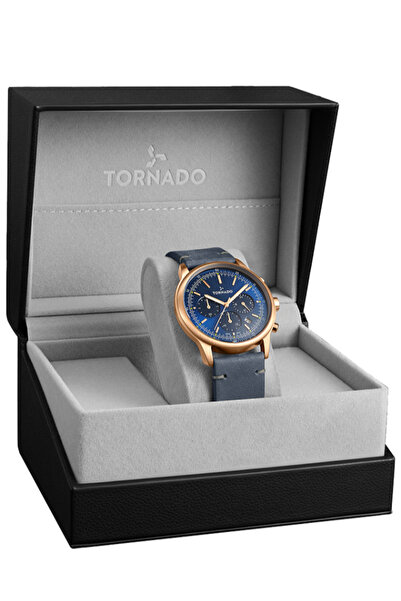 Tornado Classic Men's Multi Function Blue Dial Watch - T24108-RLNN