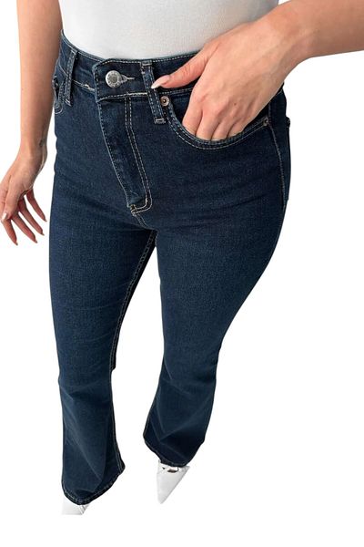 byhaziran butik Gipa Dark Blue High Waist Flare Jeans