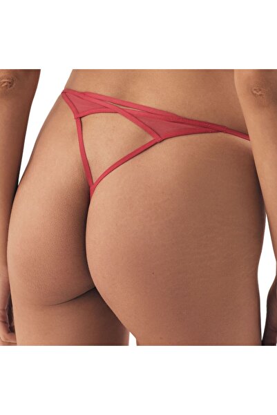 ESOTIQ Tanga pentru femei din plasă cu talie în V și detalii brodate | Ora