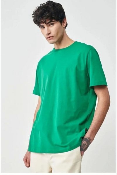 Sobe Hediyelik Men's 24/1 Plain a Quality Oversize T-Shirt - Green