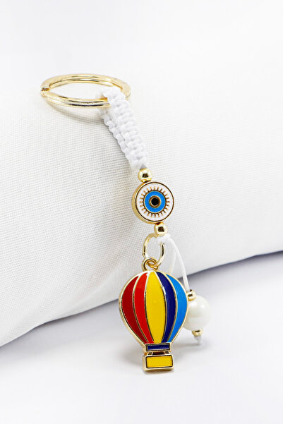 biuti White Colored Framed Evil Eye Beaded Colorful Flying Balloon Cluster Re...