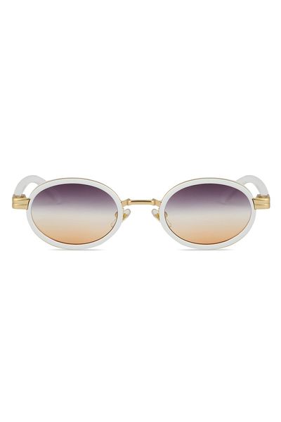 CLAREX Trend Design Oval White Framed Women's Sunglasses