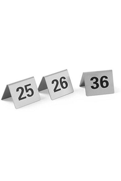 HENDI Plăcuță informativă NUMĂRUL MASEI 25-36 oțel inoxidabil set de 12 - 663868
