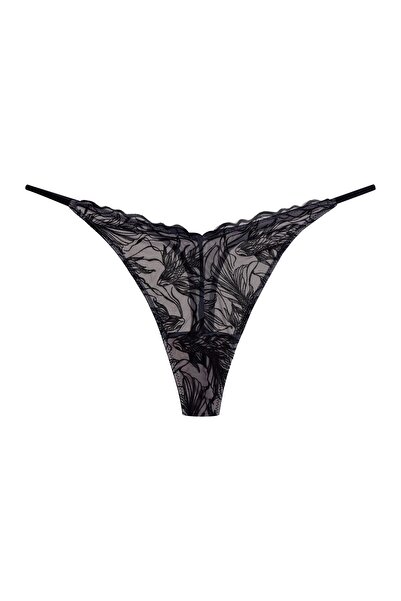 ESOTIQ Tanga pentru femei cu dantelă catifelată în stil pește Koi și talie în V | Bree