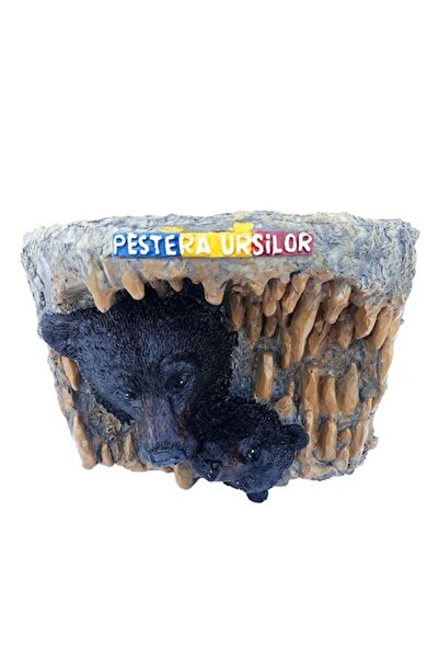 OEM Resin applique with two bears and 'Bear's Cave' text, 27x18cm