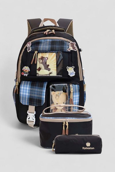 Relaxion 1395 Korean Style Unisex Children's Triple Set Primary School Backpack