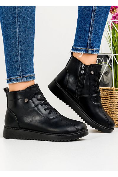 starlike Women's black fur boots A185