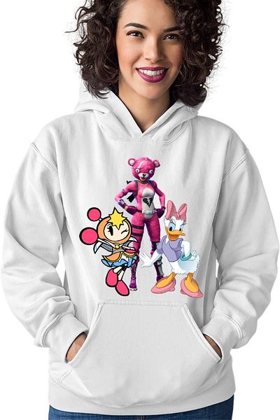 OEM Women's Bomberman Donald Duck Daisy Fortnite Fluffly Funny Hoodie
