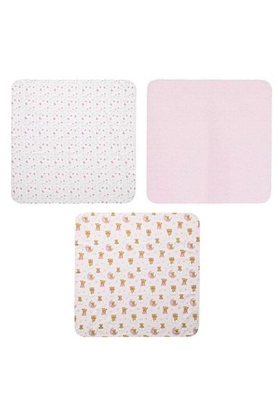 OEM Set 3 cearceafuri finet pentru bebe, 80x80 cm, Roz