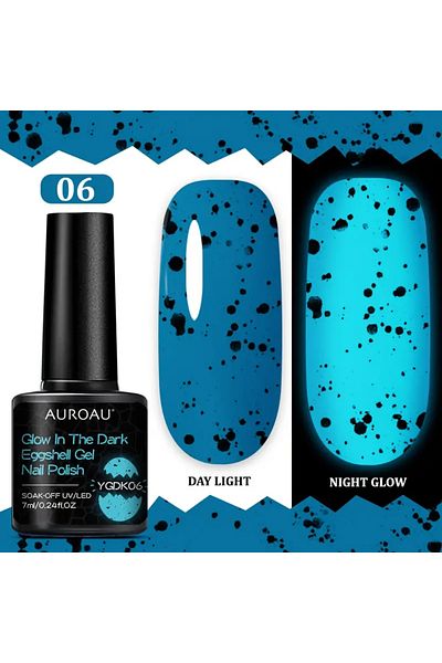 Belora Oja semipermanentă Auroau Glow in the Dark, efect fosforescent și textură coajă de ou - #06