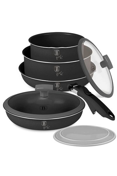 Berlinger Haus Titanium-coated cookware set, 9 pcs., Anthracite Collection