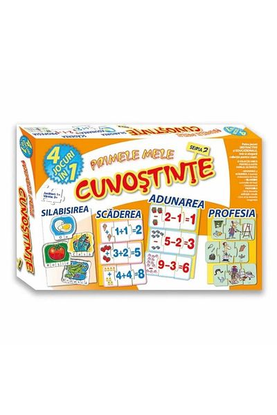 divendi-ro Educational board game "My first knowledge 4in1", age 3+ years, multicolored