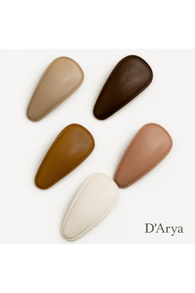 Darya مجموعة مشابك أطفال مسطحة بمظهر جلدي عاري DD421 (5 قطع)
