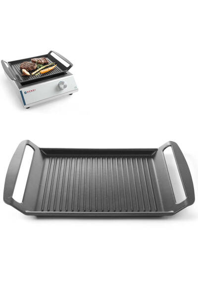 HENDI Tavă grill canelată pentru plite cu inducție TEFLON 39x26cm - 629130