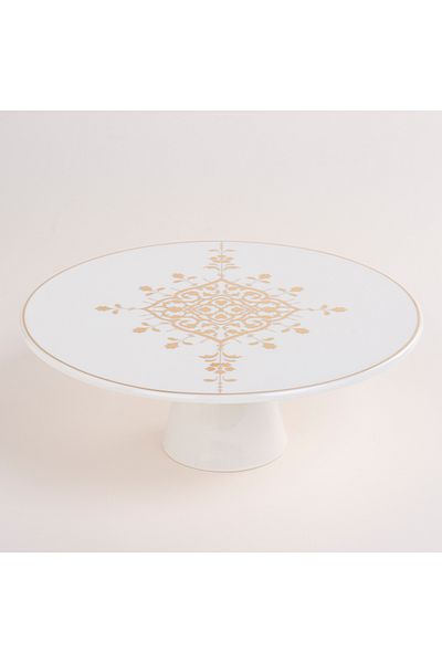 LA MESA gold porcelain cake stand with base