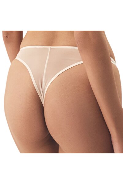 ESOTIQ Women's Thong G-String with Golden Details Smooth Front & Mesh Back | Influensa