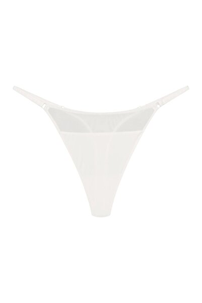 Bloovii Women's Thong G-String Panties Smooth Front with Mesh Details | Saoui
