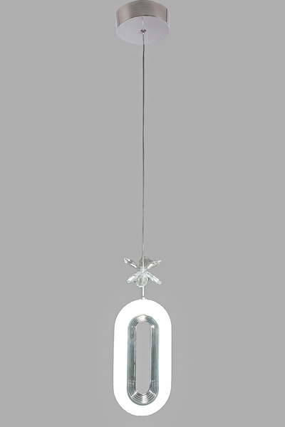 Turanconcept Doruk Tekli Modern Led Avize Krom Renk Kristal Görünüm Beyaz Işık Enerji Tasarruflu Hol Yemek Odası