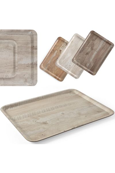 HENDI Taca do serwowania laminowana jasne drewno 430 x 330 mm - 508862