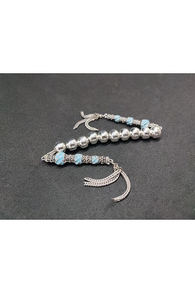 İskeçe Exclusive Low Sterling Silver Prayer Beads Double Piece Nakkaş İmame Zaza Model Certified 8146