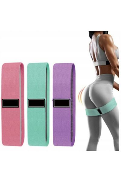 DBG Set 3 benzi de rezistență DBG, rezistențe diferite, verde 13 kg, roz 27 kg, violet 37 kg