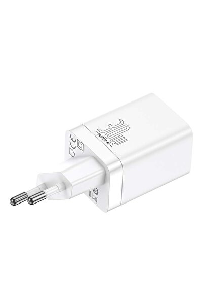Baseus Phone Charger, Baseus, USB + USB-C, 30W, White