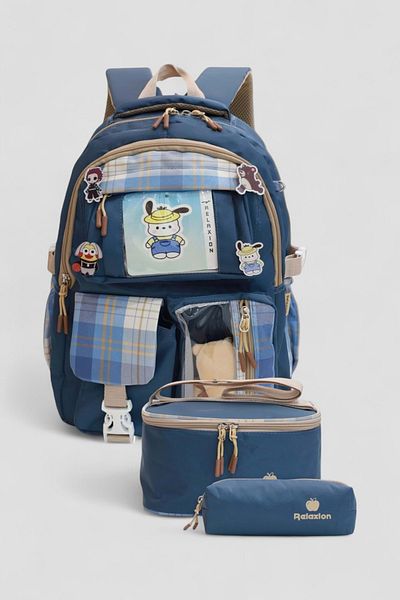 Relaxion 1395 Korean Style Unisex Children's Triple Set Primary School Backpack