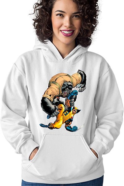 OEM Women's Hoodie Wolverine Fight Monkey Monster Protect Humans