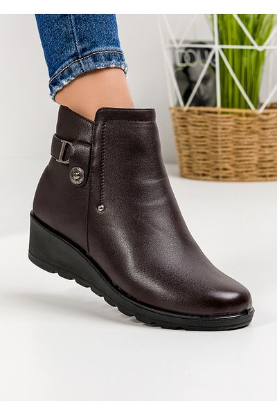 starlike Women's dark brown fur boots A183