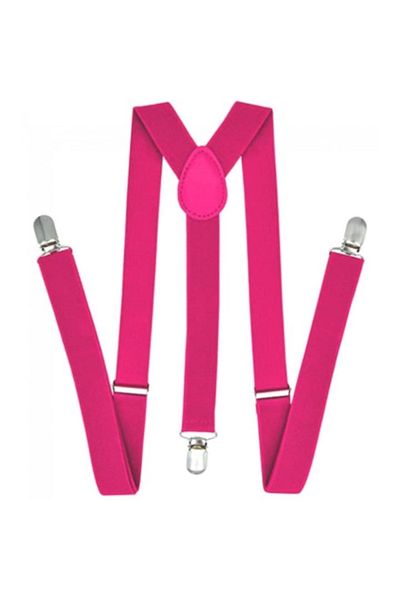 OEM Unisex Suspenders, Metal Clips, 2.5cm, Fuchsia