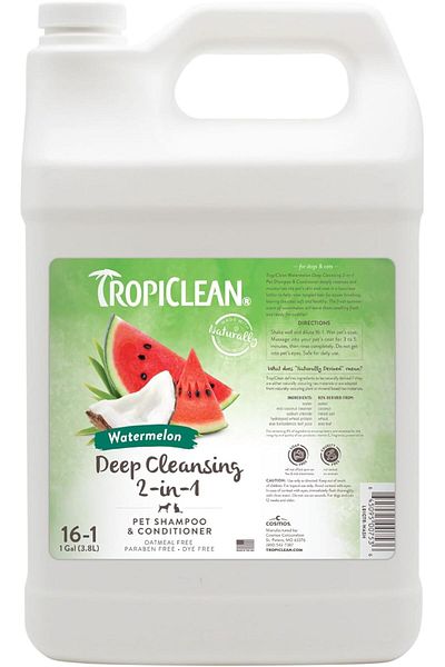 Tropiclean 2-in-1 Dog Shampoo and Conditioner, Professional Dog Shampoo, Puppy Safe, Watermelon Scen