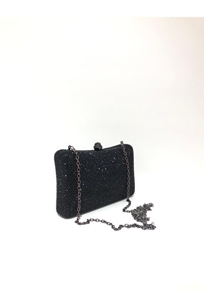 womenacs حقيبة سهرة من مادة حجرية مزدوجة الجانب باللون الأسود، حقيبة يد لحفلا...