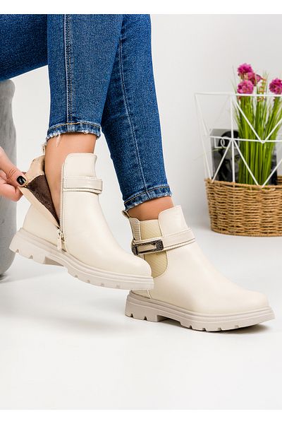 starlike Women's beige fur boots A187