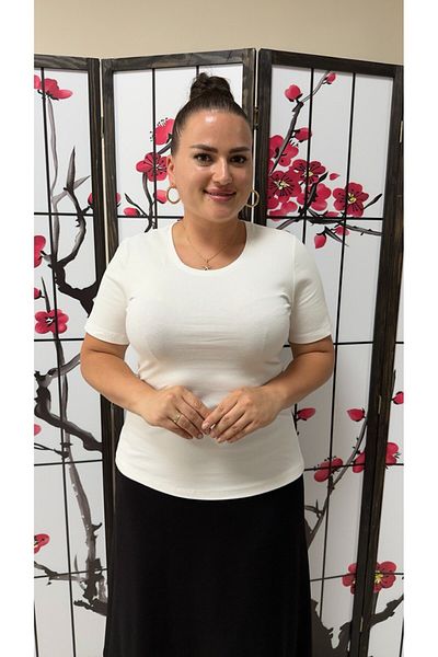 mardi exclusive Women's Plus Size Crew Neck Cotton Knitted T-Shirt