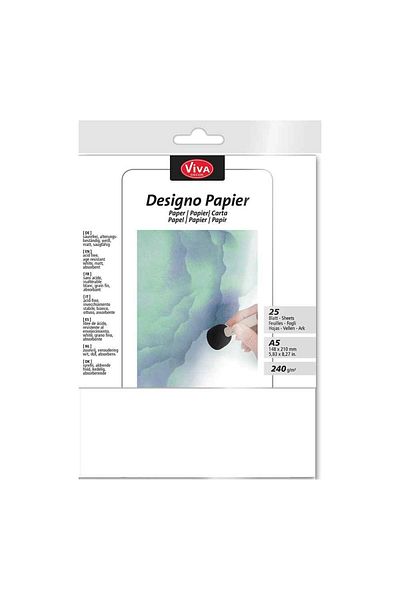 Viva Decor White acid-free paper, anti-aging, A5, 240 g/m2, VIVA DECOR, 25 sheets