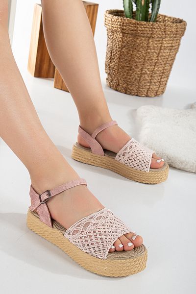 Hvz Straw Filling Sole Slippers Knitted Detailed Summer Beach Slippers and Casual Sandals - Get Number 1 Bigger -