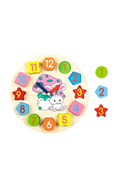 divendi-ro Puzzle cu ceas cu animale, 12 piese, lemn, 3 ani+, 25 cm