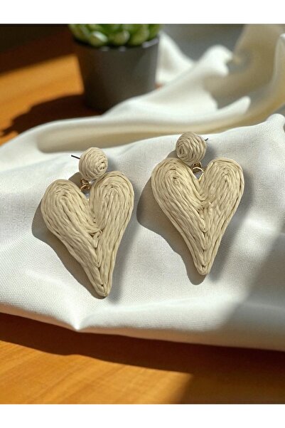 Bo Takı ve Aksesuar Straw Heart Model Dangle Earrings