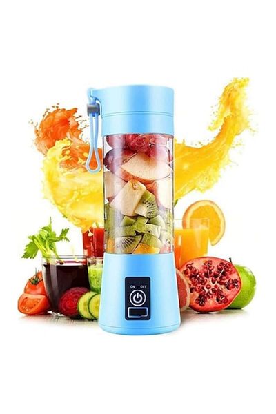 OEM Blender portabil 380 ml + mini-ebook cu rețete rapide de smoothie-uri și detoxifiere, wireless, încărcare USB