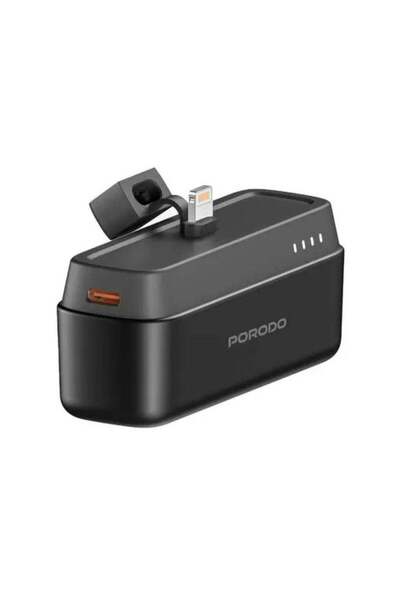 porodo بنك طاقة بسعة 5000 مللي أمبير/ساعة مع موصل Lightning، توصيل طاقة 20 وا...