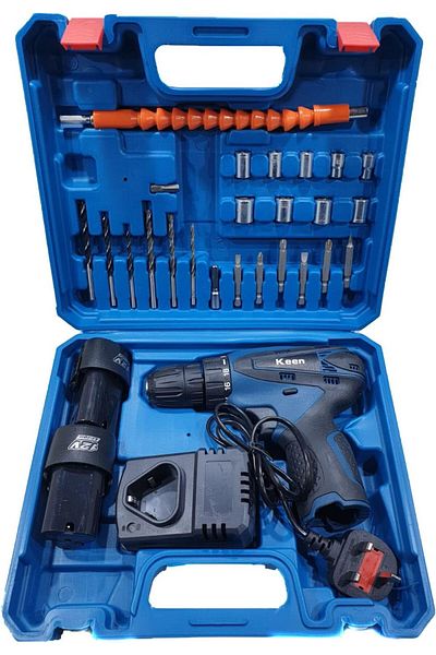 Keen Cordless Drill 2 Batteries 12V with Integrated Kit