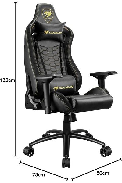 Cougar Outrider S Gaming Chair, Premium PVC Leather, 180° Recline, Adjustable Armrests 4D, Steel Fr