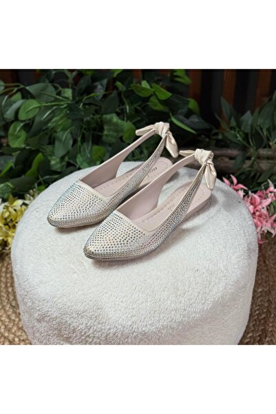 MEY Back Flower Point Stone Flat Ballet M1076