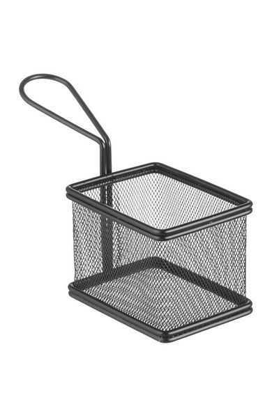 HENDI Koszyk do podawania smażonych przekąsek miniaturowy z uchwytem 100x80x75 mm - 425619