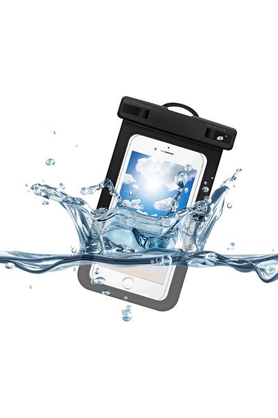 Gekko Mobile » Husă universală impermeabilă pentru telefon 6,5", cu suport pentru braț sau gât, neagră