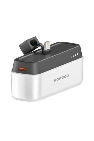 porodo بنك طاقة 5000 مللي أمبير/ساعة مع موصل Lightning، توصيل طاقة 20 وات، صغ...