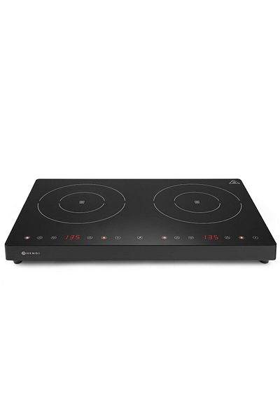 HENDI Kuchenka indukcyjna nastawna z panelem dotykowym 2 pola grzewcze Black Line śr. 22 cm 3500 W