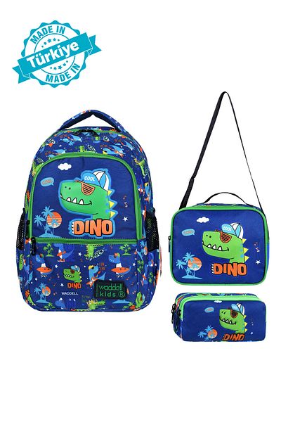 H&D COLLECTİON Rucsac pentru școală primară pentru copii cu licență, cutie de prânz și suport pentru stilou